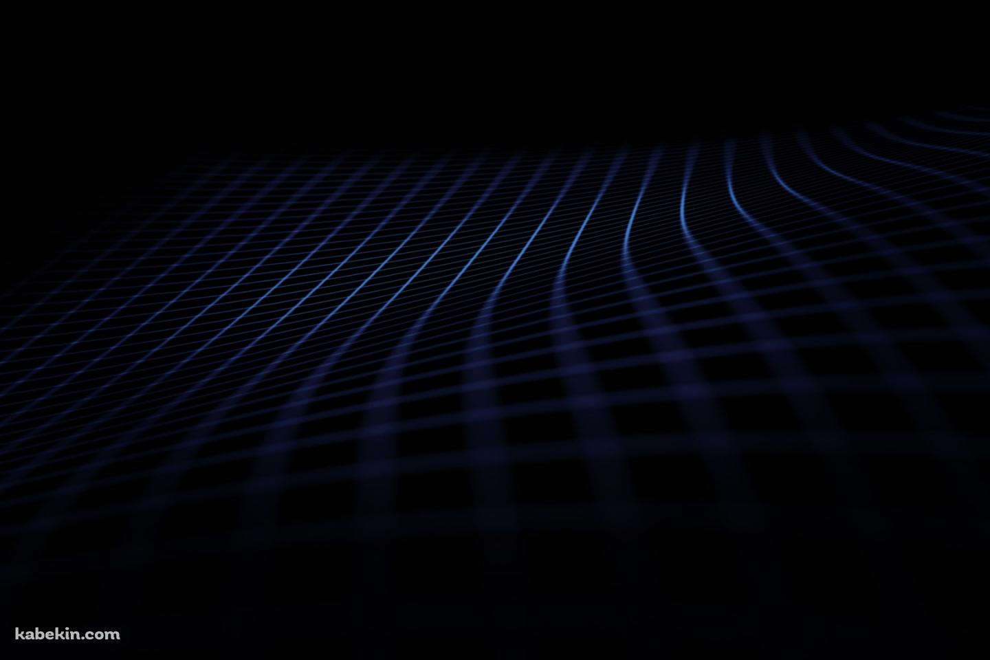 青いグリッド 黒い背景の壁紙(1440px x 960px) 高画質 PC・デスクトップ用