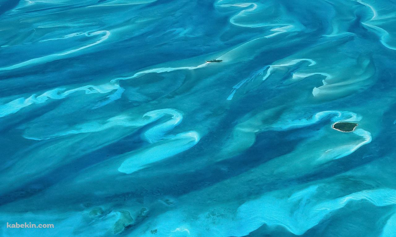 上から見た南国の海の壁紙(1280px x 768px) 高画質 PC・デスクトップ用