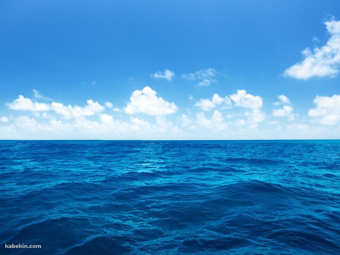 綺麗な海 CG 水平線 空の壁紙(1440px x 1080px) 高画質 PC・デスクトップ用