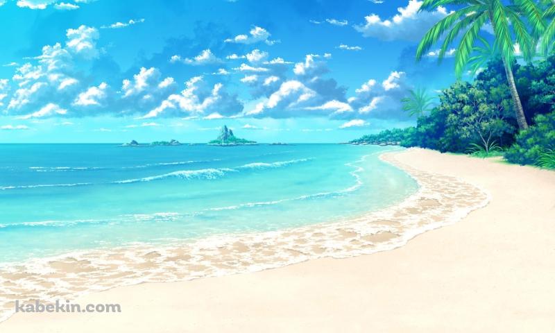 エメラルドのビーチ イラストの壁紙(800px x 480px) 高画質 PC・デスクトップ用