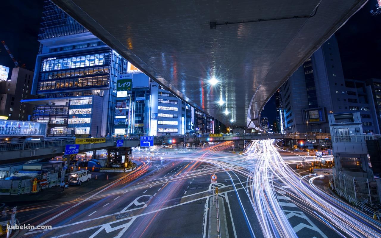 夜の高架下の壁紙(1280px x 800px) 高画質 PC・デスクトップ用