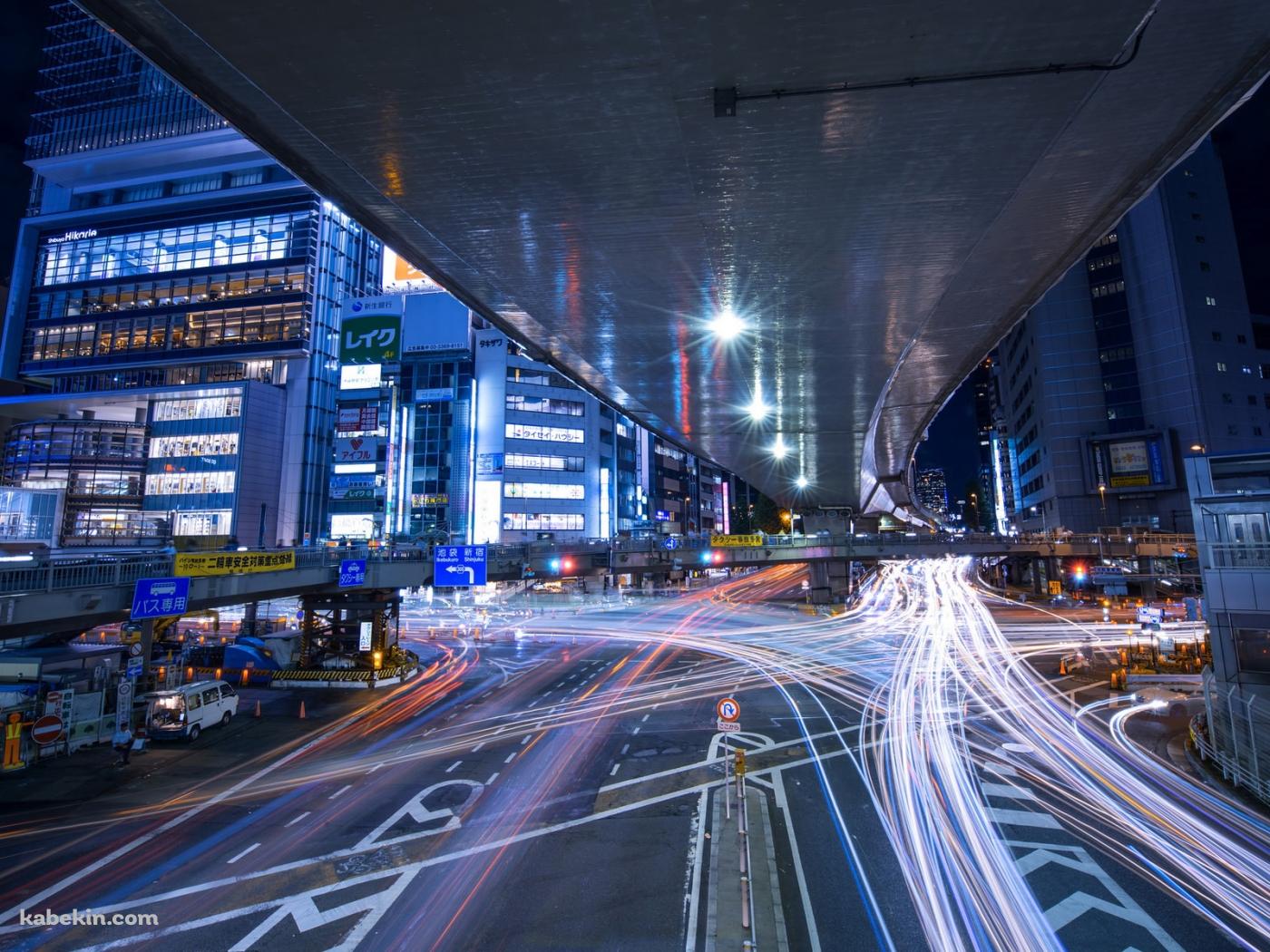夜の高架下の壁紙(1400px x 1050px) 高画質 PC・デスクトップ用