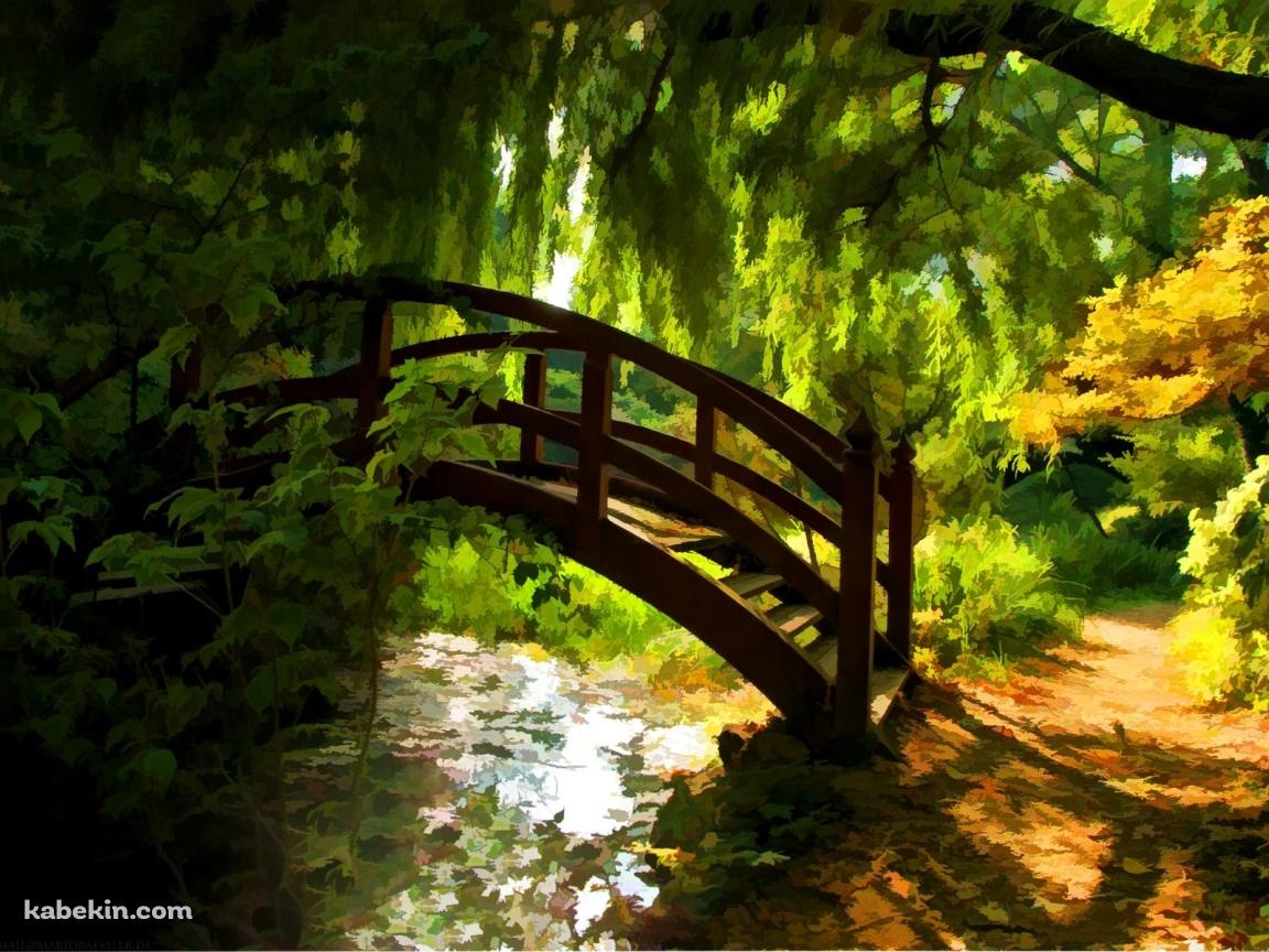山中の架け橋の壁紙(1152px x 864px) 高画質 PC・デスクトップ用