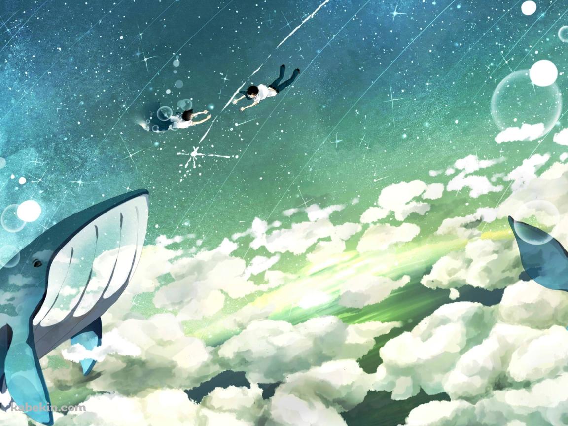 落ちる二人の壁紙(1152px x 864px) 高画質 PC・デスクトップ用