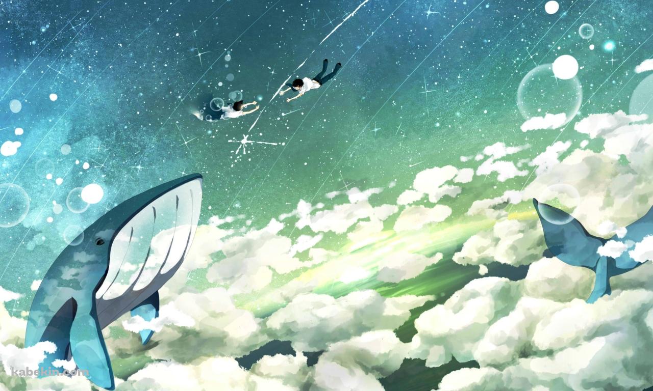 落ちる二人の壁紙(1280px x 768px) 高画質 PC・デスクトップ用