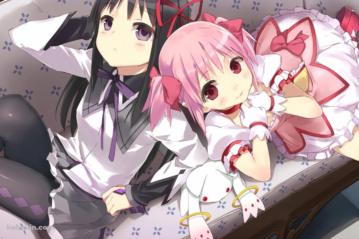 まどマギ まどか ほむら キュゥべぇの壁紙(1152px x 768px) 高画質 PC・デスクトップ用