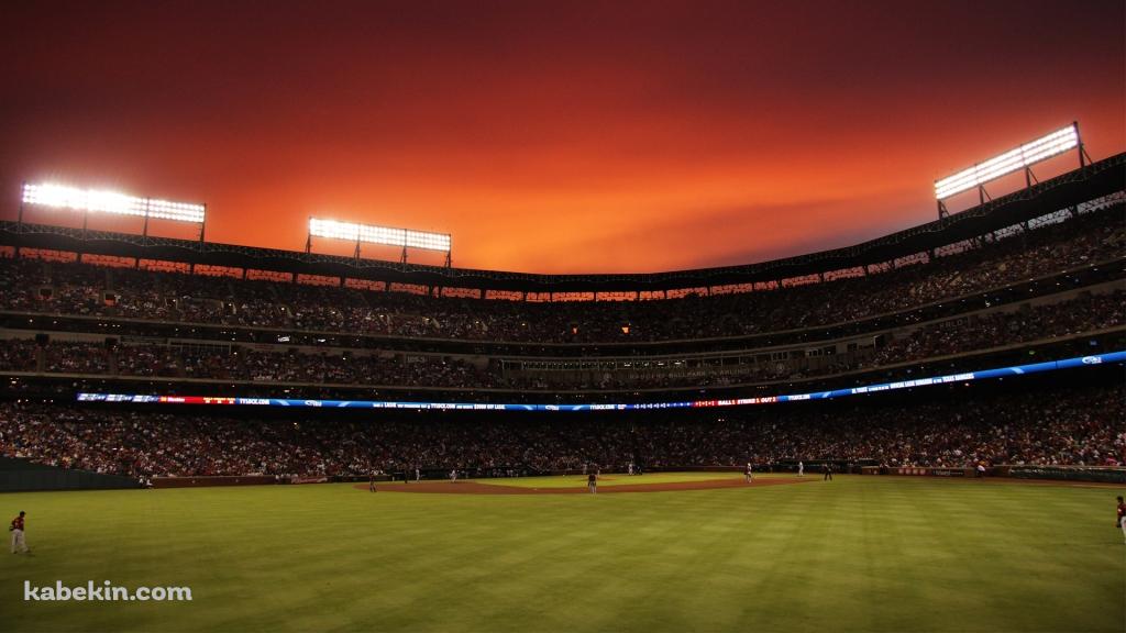夕暮れのスタジアムの壁紙(1024px x 576px) 高画質 PC・デスクトップ用