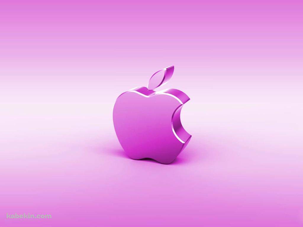 ピンクのアップルロゴの壁紙(1024px x 768px) 高画質 PC・デスクトップ用