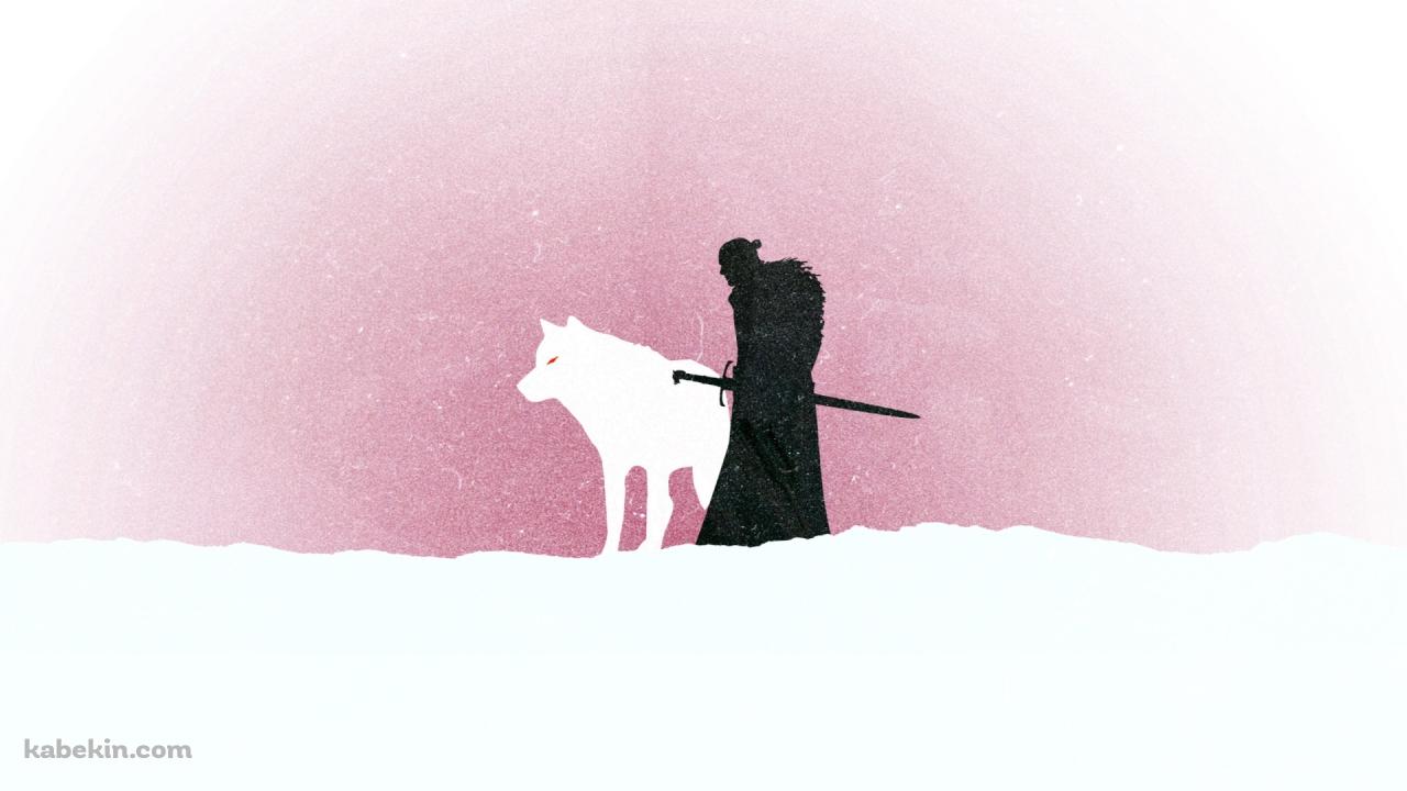 ダイアウルフ ゲームオブスローンズ ジョン・スノーの壁紙(1280px x 720px) 高画質 PC・デスクトップ用