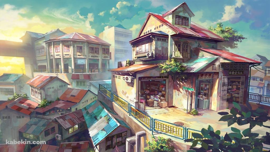 高台にある街並みの壁紙(1024px x 576px) 高画質 PC・デスクトップ用