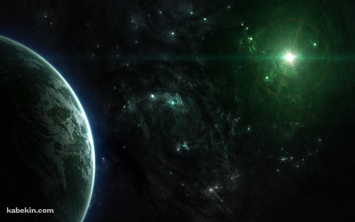深緑の宇宙の壁紙(1152px x 720px) 高画質 PC・デスクトップ用