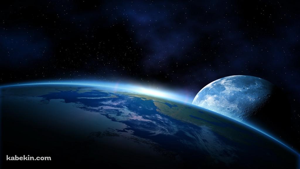 2つの並んだ惑星の壁紙(1024px x 576px) 高画質 PC・デスクトップ用