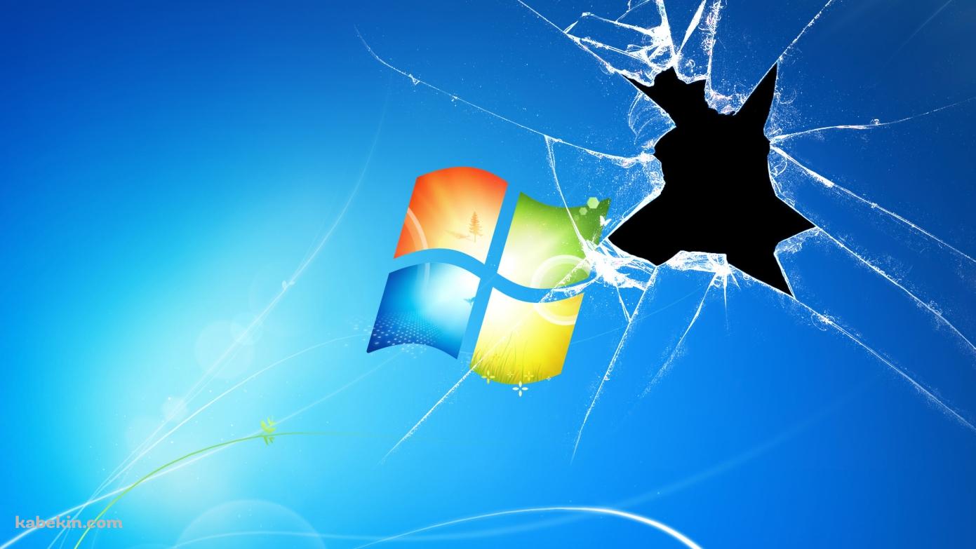 割れたWindows デスクトップの壁紙(1391px x 783px) 高画質 PC・デスクトップ用
