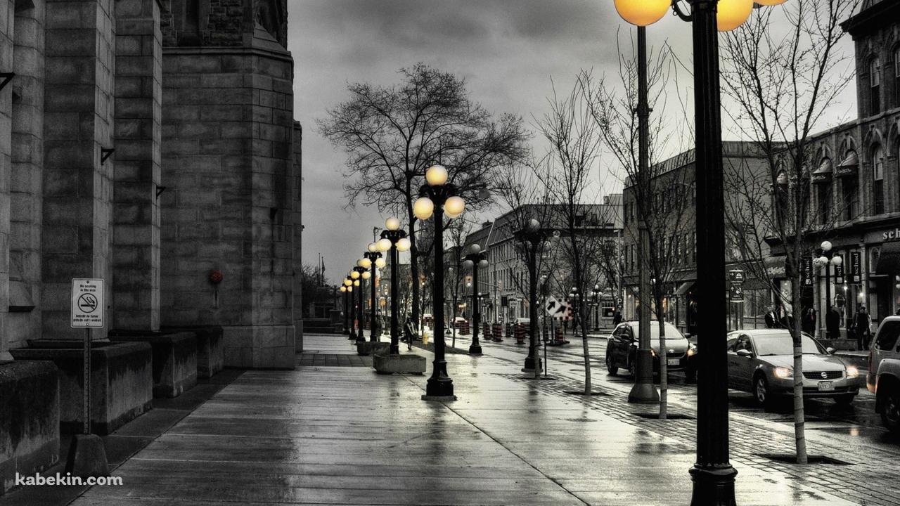 雨降るロンドンの街並みの壁紙(1280px x 720px) 高画質 PC・デスクトップ用