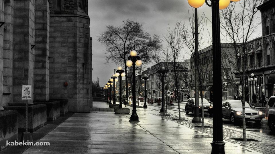 雨降るロンドンの街並みの壁紙(960px x 540px) 高画質 PC・デスクトップ用