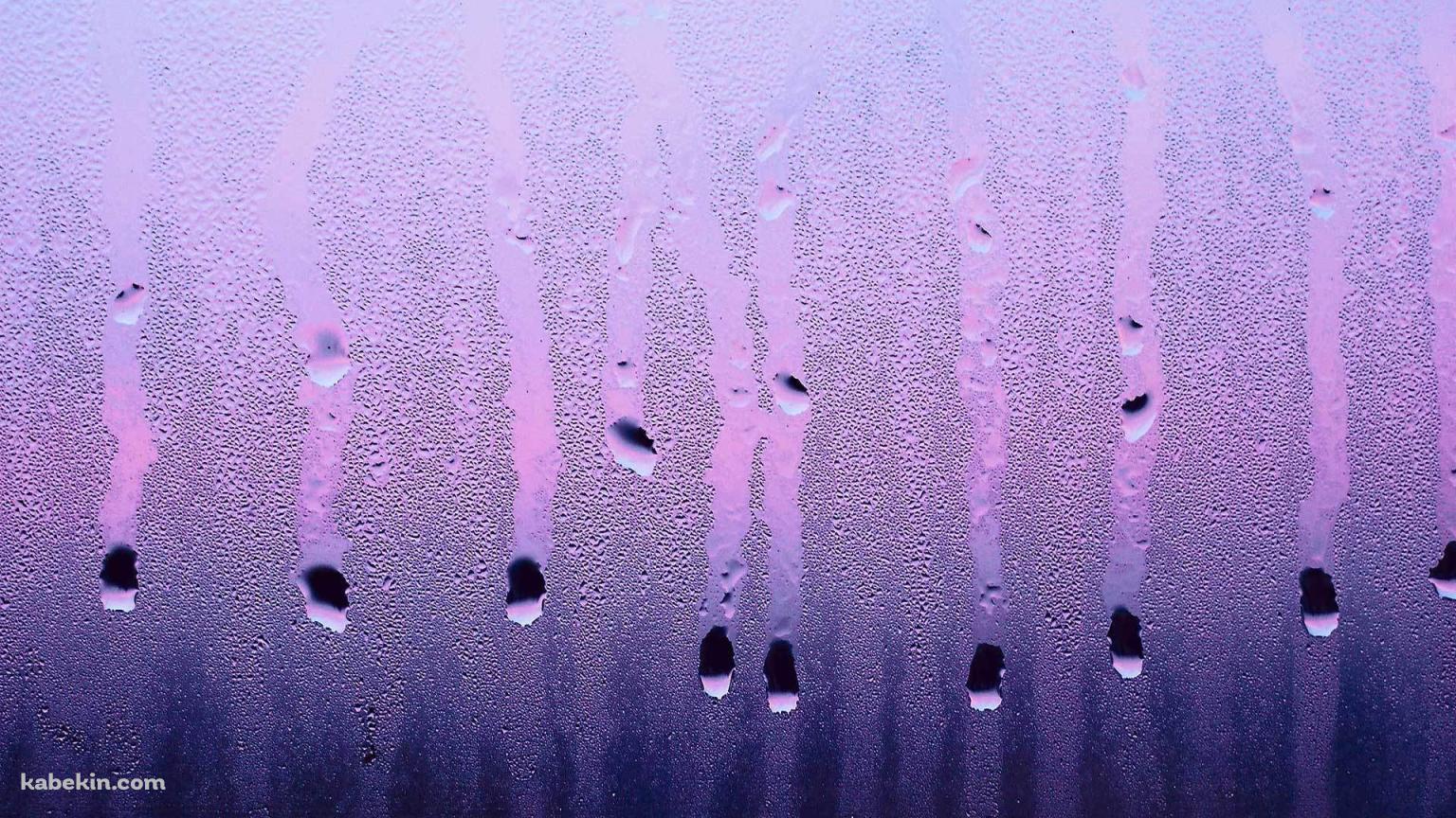 水滴のついた紫のガラスの壁紙(1536px x 864px) 高画質 PC・デスクトップ用