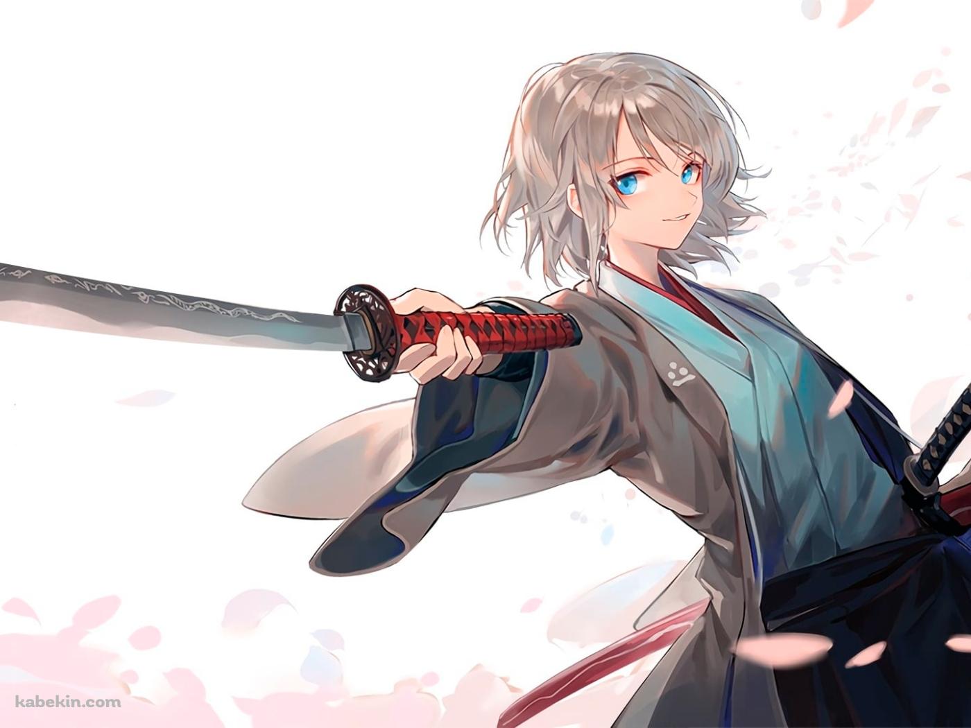 刀をかざす剣士の壁紙(1400px x 1050px) 高画質 PC・デスクトップ用