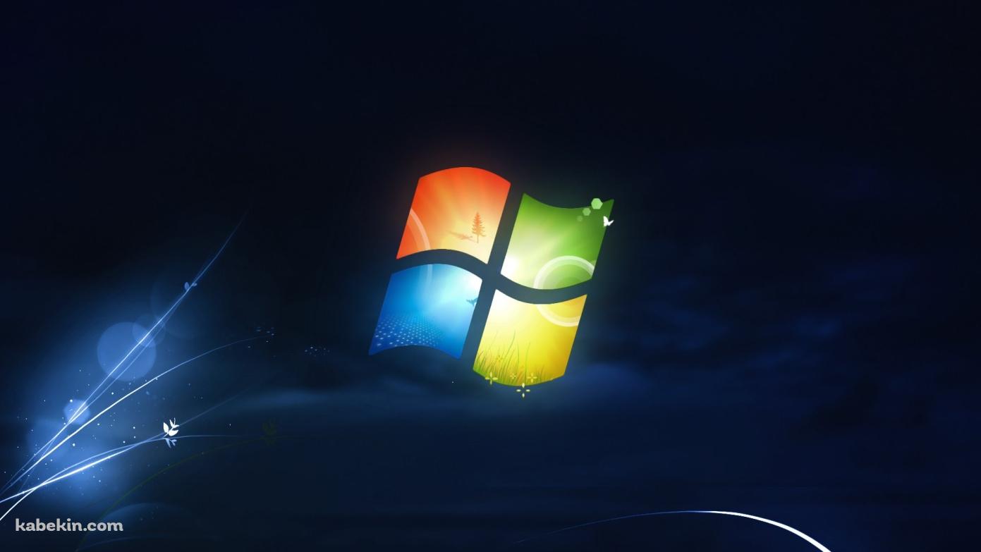 ダークブルー Windowsロゴの壁紙(1391px x 783px) 高画質 PC・デスクトップ用