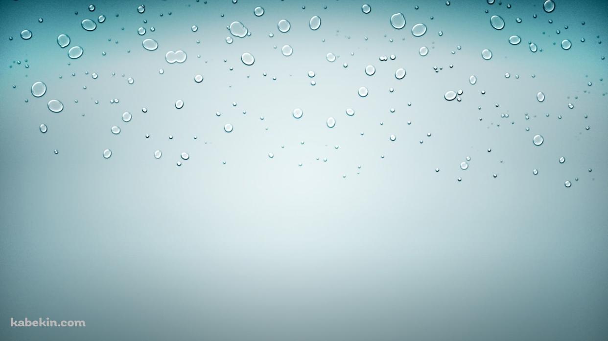 水滴のついた水色のガラスの壁紙(1242px x 698px) 高画質 PC・デスクトップ用