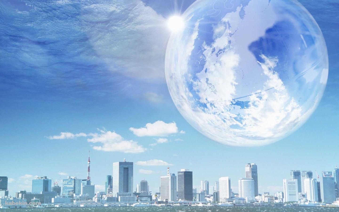 惑星と都会の壁紙(1440px x 900px) 高画質 PC・デスクトップ用