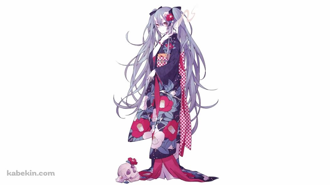 着物を着た初音ミクの壁紙(1051px x 591px) 高画質 PC・デスクトップ用