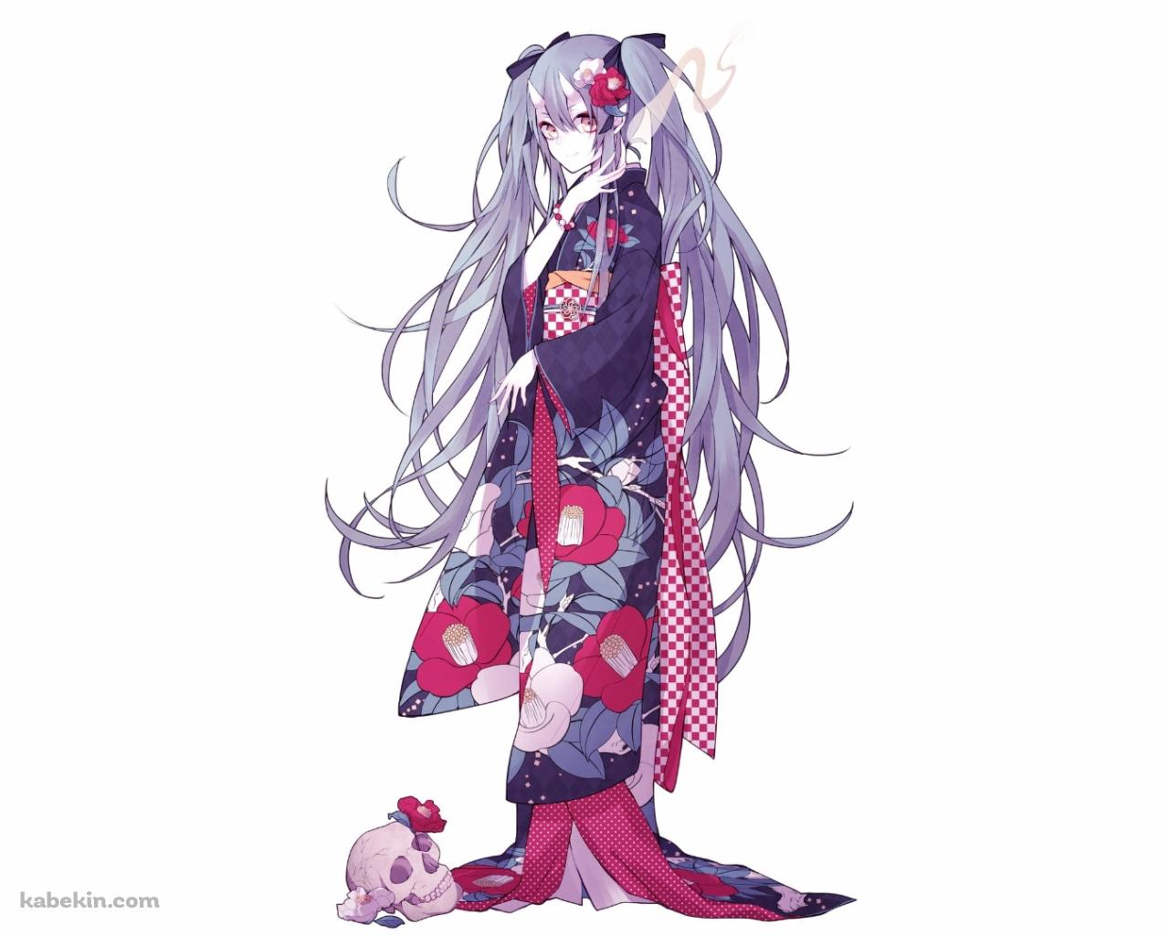 着物を着た初音ミクの壁紙(1280px x 1024px) 高画質 PC・デスクトップ用