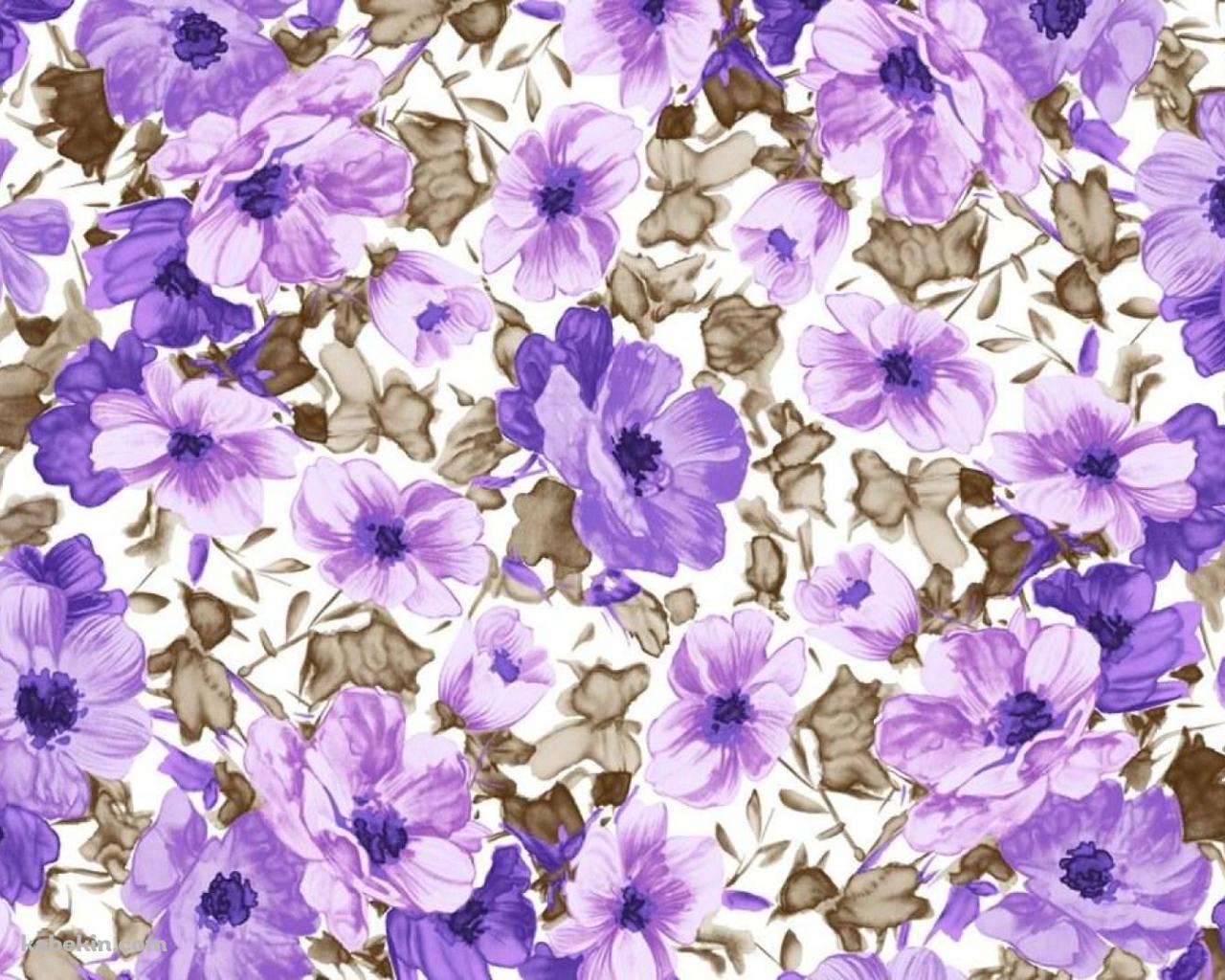 紫の花のイラストの壁紙(1280px x 1024px) 高画質 PC・デスクトップ用