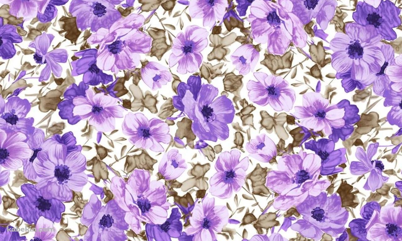 紫の花のイラストの壁紙(1280px x 768px) 高画質 PC・デスクトップ用