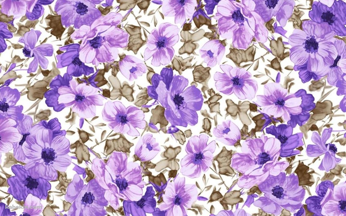 紫の花のイラストの壁紙(1440px x 900px) 高画質 PC・デスクトップ用