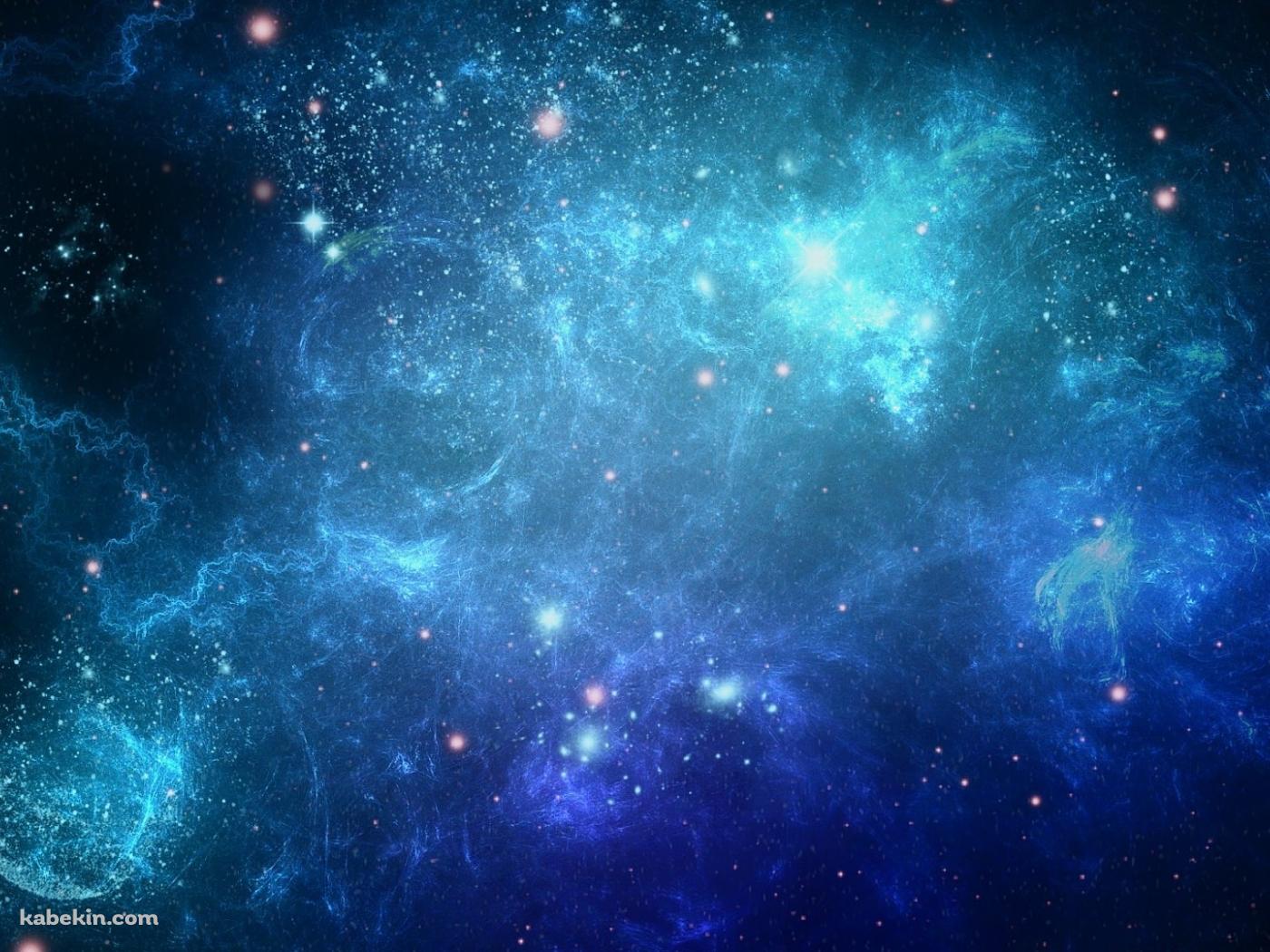 光と青い宇宙の壁紙(1400px x 1050px) 高画質 PC・デスクトップ用
