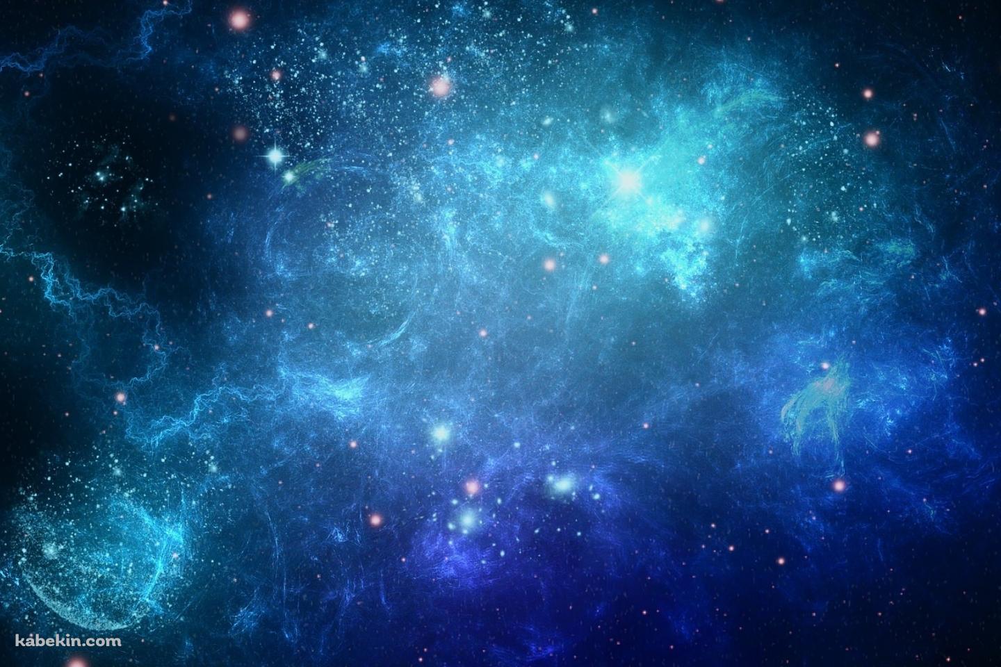 光と青い宇宙の壁紙(1440px x 960px) 高画質 PC・デスクトップ用