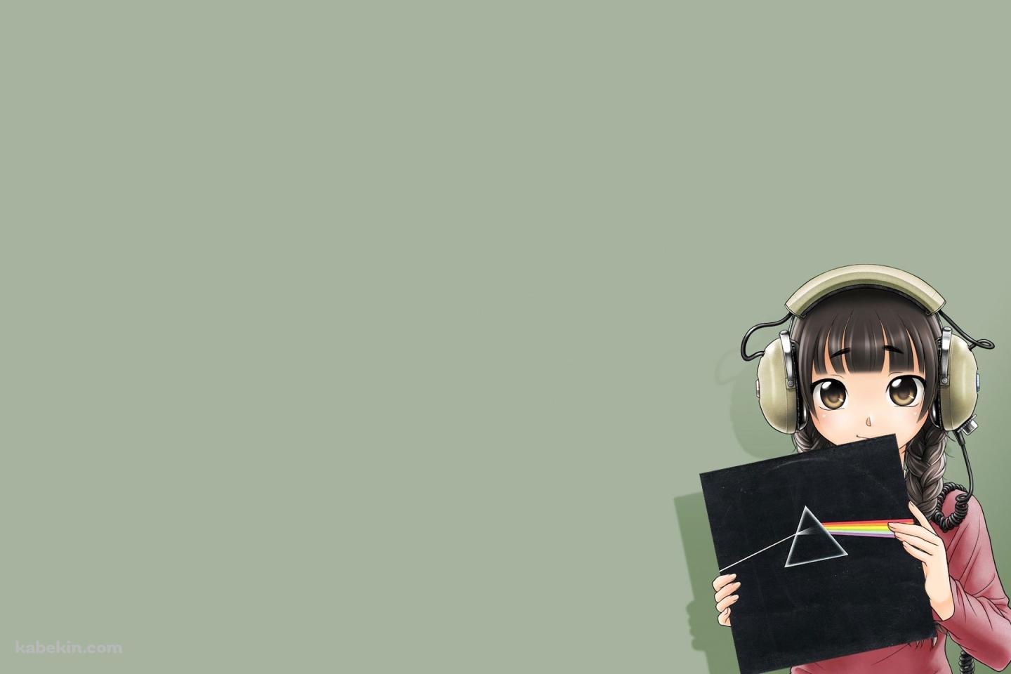 レコードジャケットを持つ女の子の壁紙(1440px x 960px) 高画質 PC・デスクトップ用