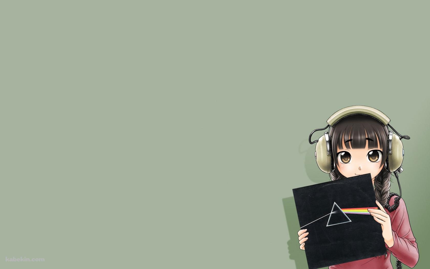 レコードジャケットを持つ女の子の壁紙(1680px x 1050px) 高画質 PC・デスクトップ用