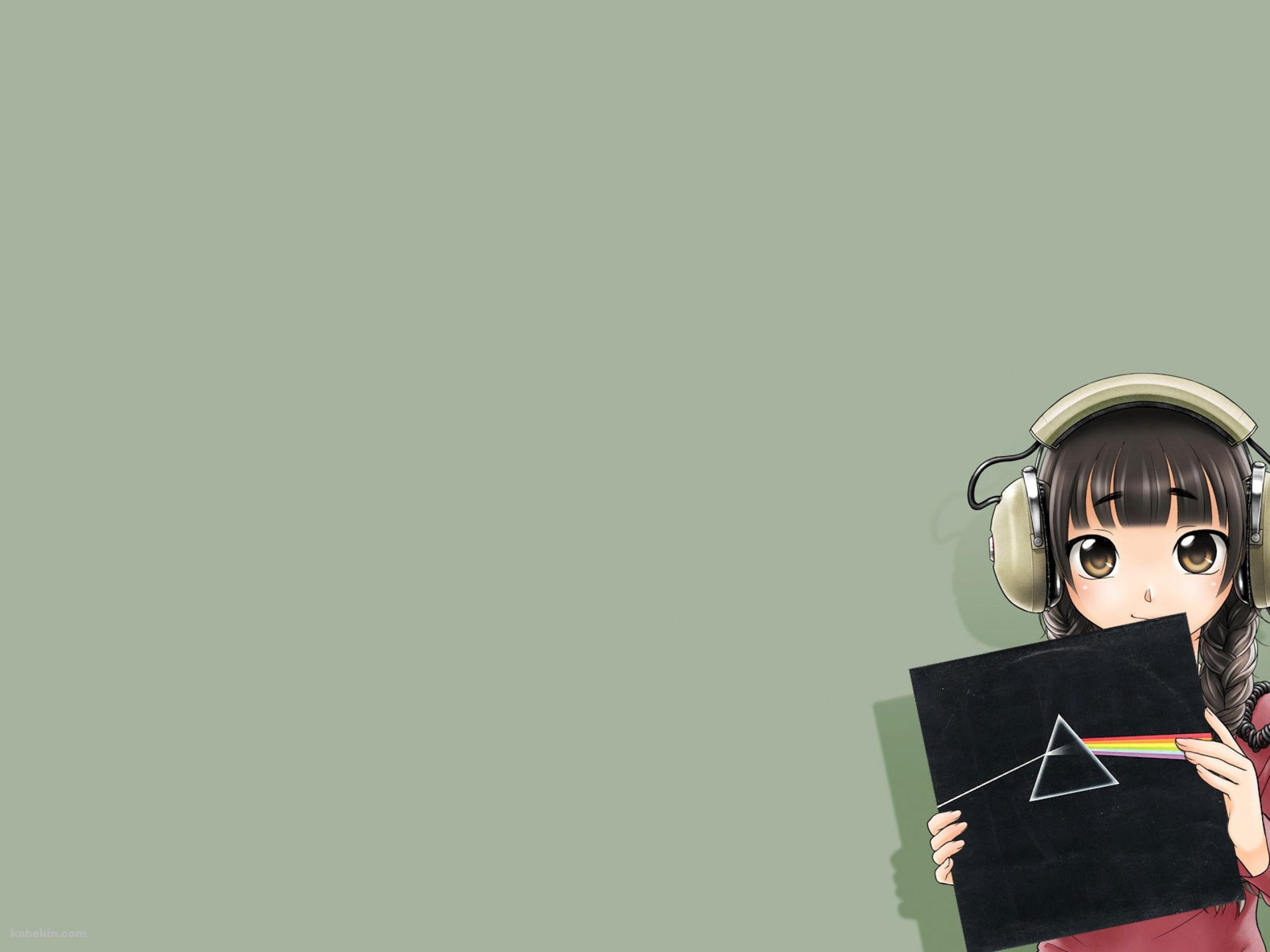 レコードジャケットを持つ女の子の壁紙(2560px x 1920px) 高画質 PC・デスクトップ用