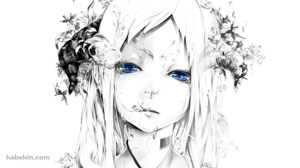青い瞳の少女の壁紙(1051px x 591px) 高画質 PC・デスクトップ用