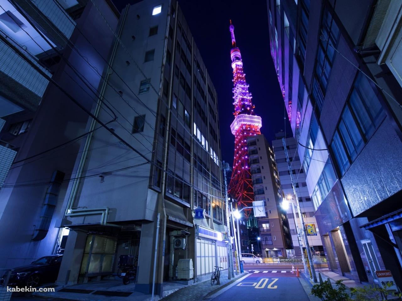 東京 裏路地から見る東京タワーの壁紙(1280px x 960px) 高画質 PC・デスクトップ用