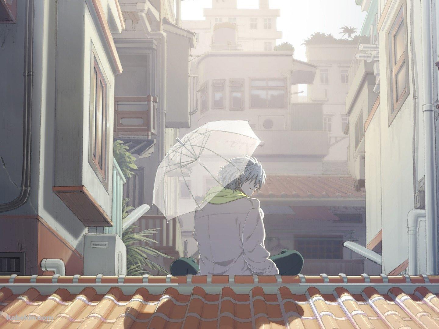 晴れの日に傘をさす渚カオルの壁紙(1440px x 1080px) 高画質 PC・デスクトップ用