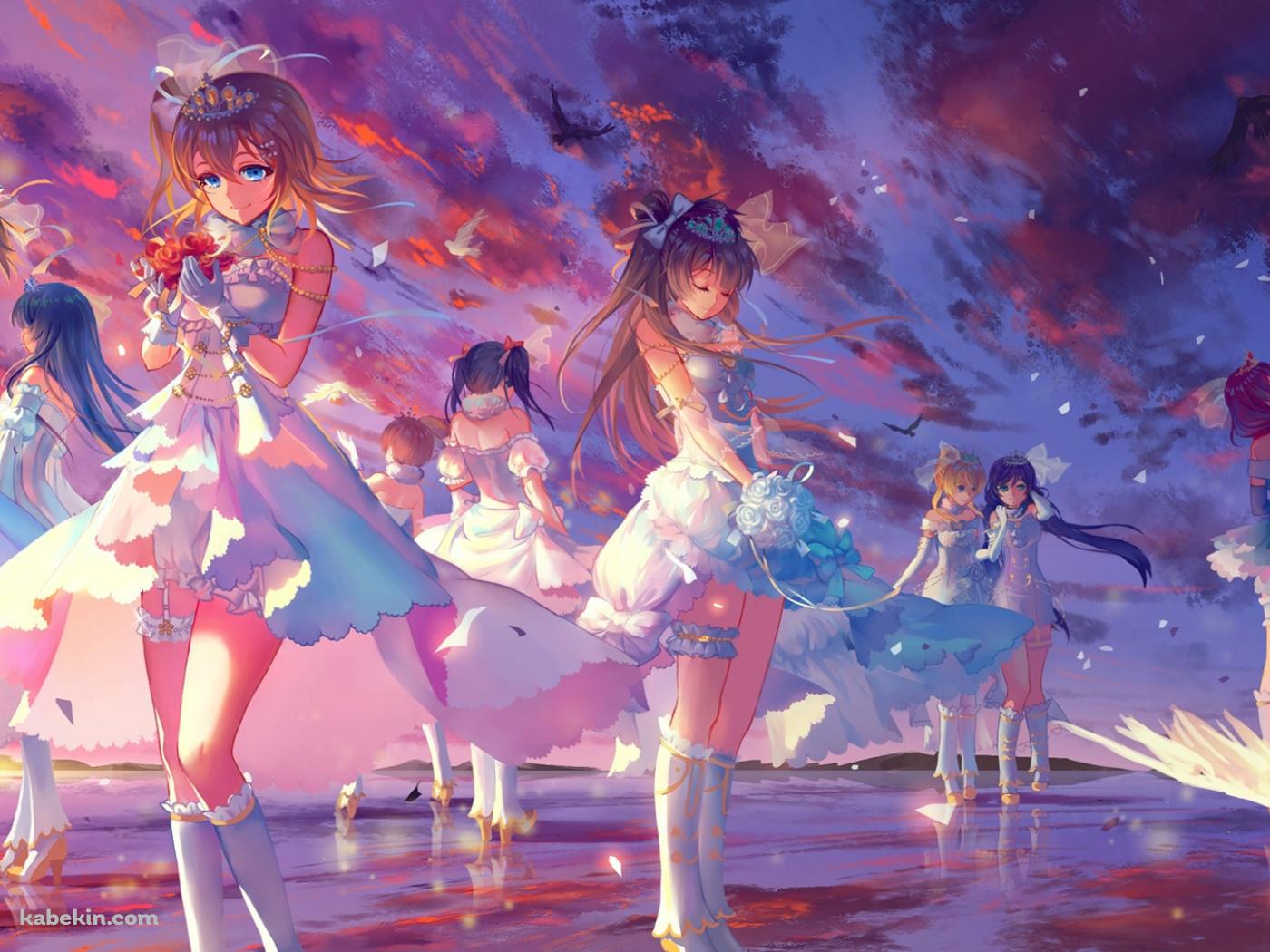 ラブライブ 湖 夕暮れの壁紙(1400px x 1050px) 高画質 PC・デスクトップ用