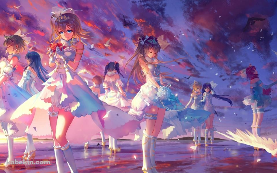 ラブライブ 湖 夕暮れの壁紙(960px x 600px) 高画質 PC・デスクトップ用