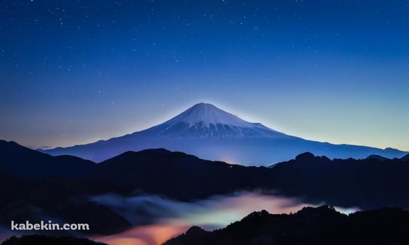 富士山 天の川 絶景の壁紙(800px x 480px) 高画質 PC・デスクトップ用