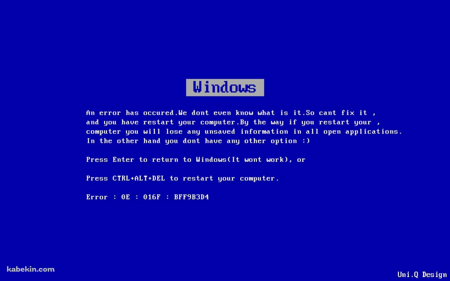 Windows Blue screen ウィンドウズ ブルースクリーンの壁紙(1440px x 900px) 高画質 PC・デスクトップ用