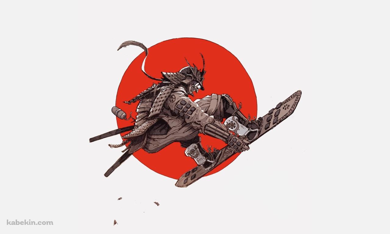 スノボーをする侍の壁紙(1280px x 768px) 高画質 PC・デスクトップ用