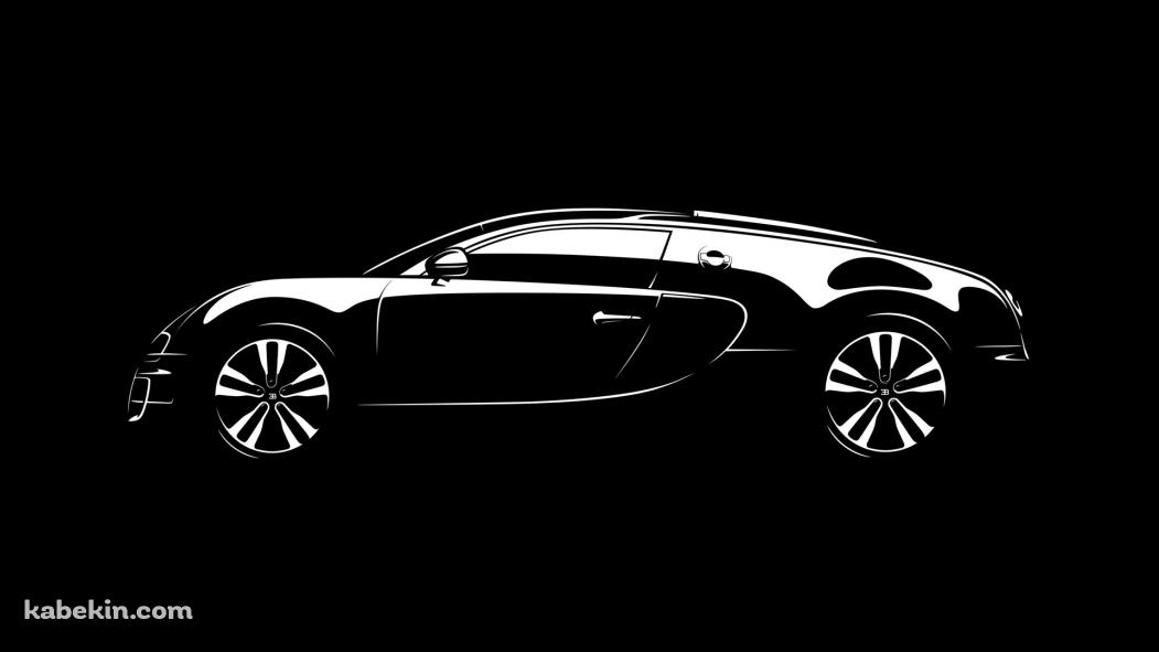 黒い車のイラストの壁紙(1051px x 591px) 高画質 PC・デスクトップ用