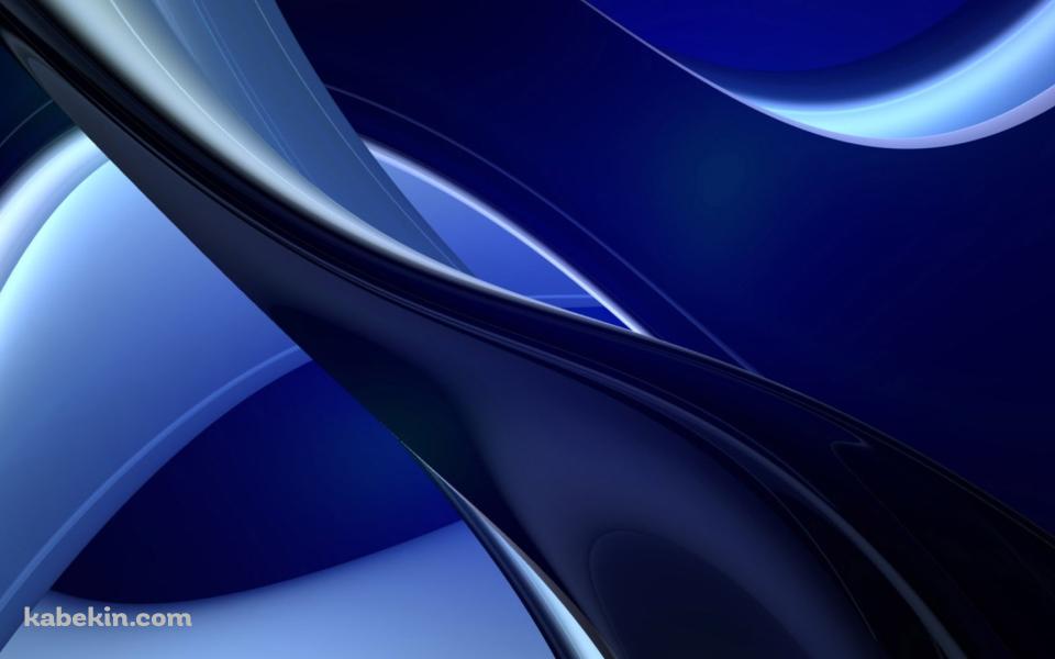 青のテカリのあるカーブの壁紙(960px x 600px) 高画質 PC・デスクトップ用
