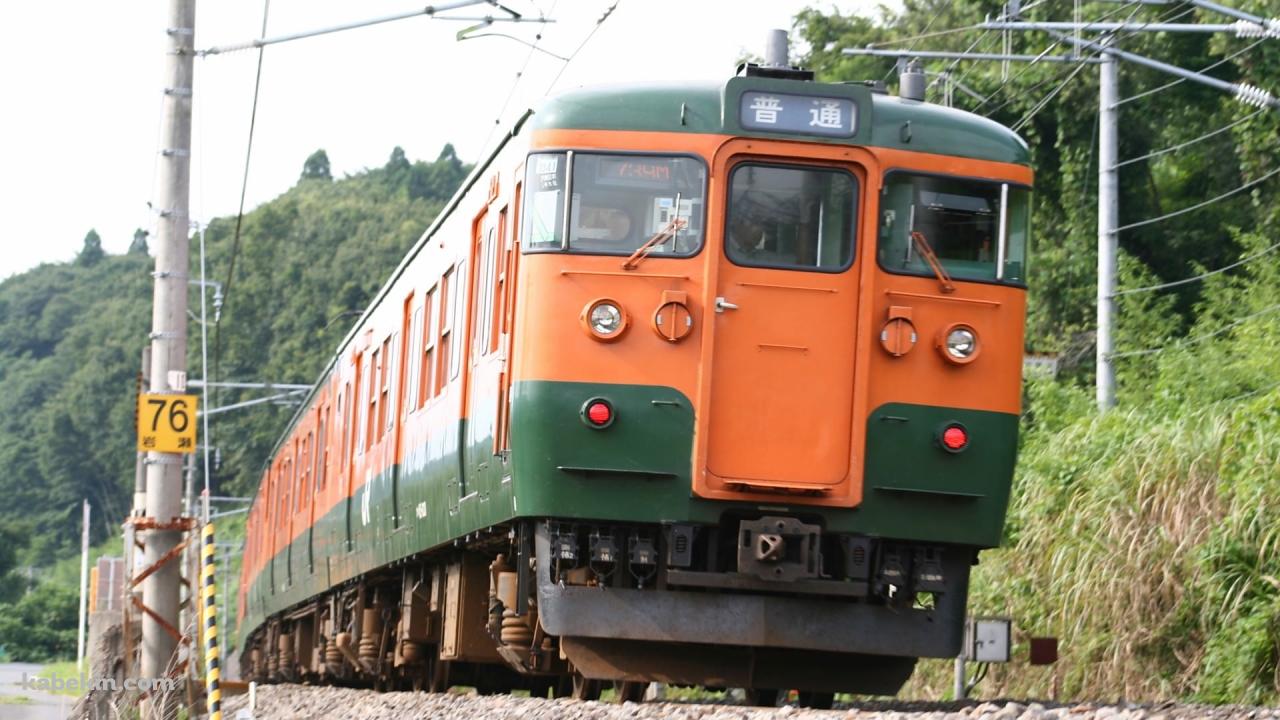 オレンジと緑の電車の壁紙(1280px x 720px) 高画質 PC・デスクトップ用