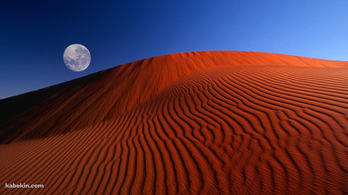 windows xp 砂漠と月の壁紙(1391px x 783px) 高画質 PC・デスクトップ用