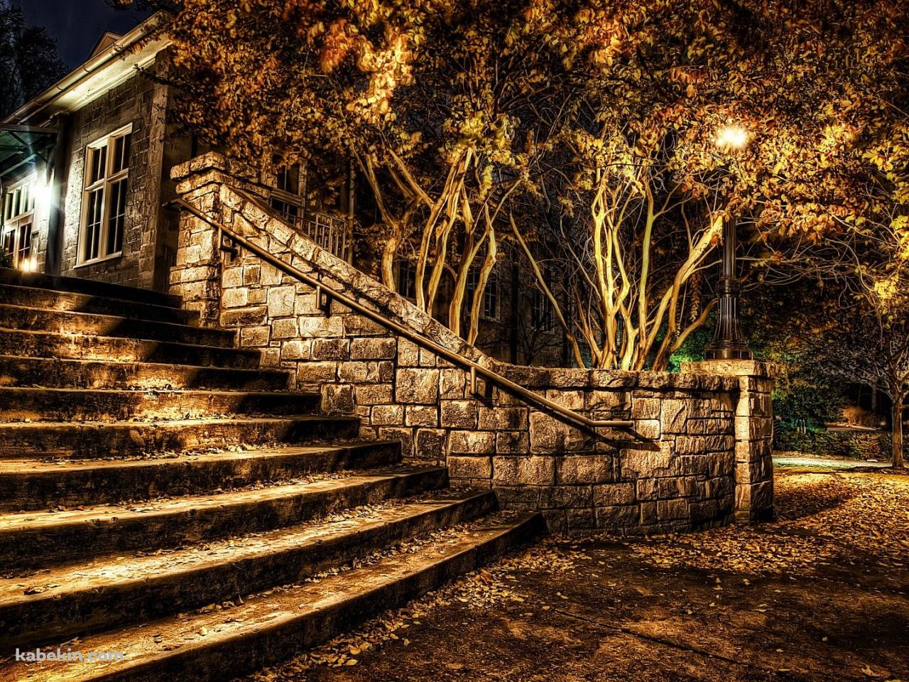 秋 夜の公園の壁紙(1280px x 960px) 高画質 PC・デスクトップ用