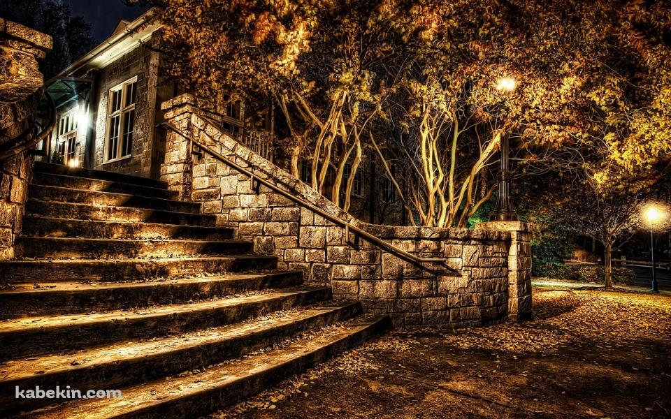 秋 夜の公園の壁紙(960px x 600px) 高画質 PC・デスクトップ用