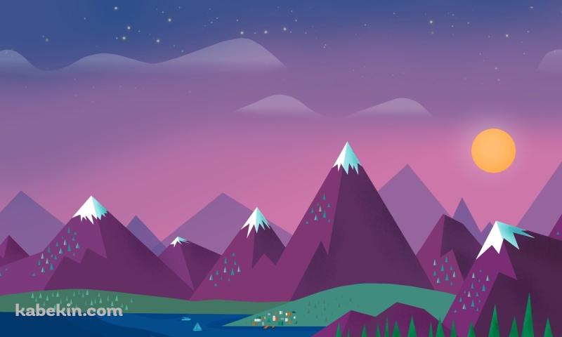 山のイラストの壁紙(800px x 480px) 高画質 PC・デスクトップ用