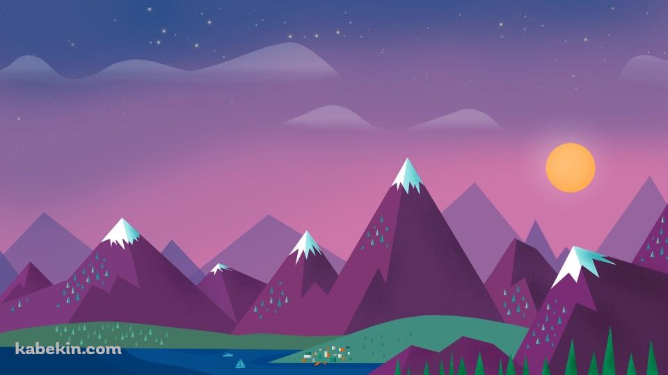 山のイラストの壁紙(960px x 540px) 高画質 PC・デスクトップ用